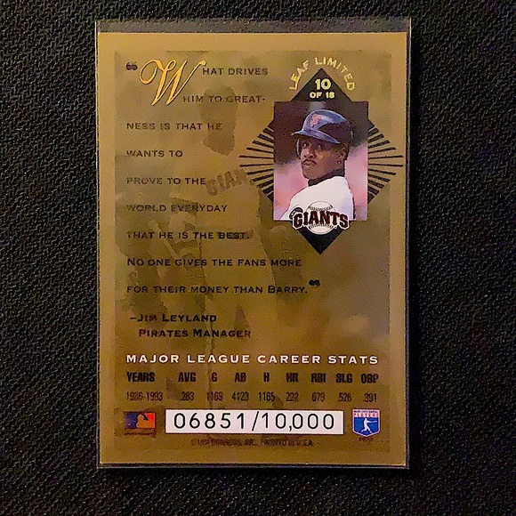 Barry Bonds Card - Picture 2 of 3